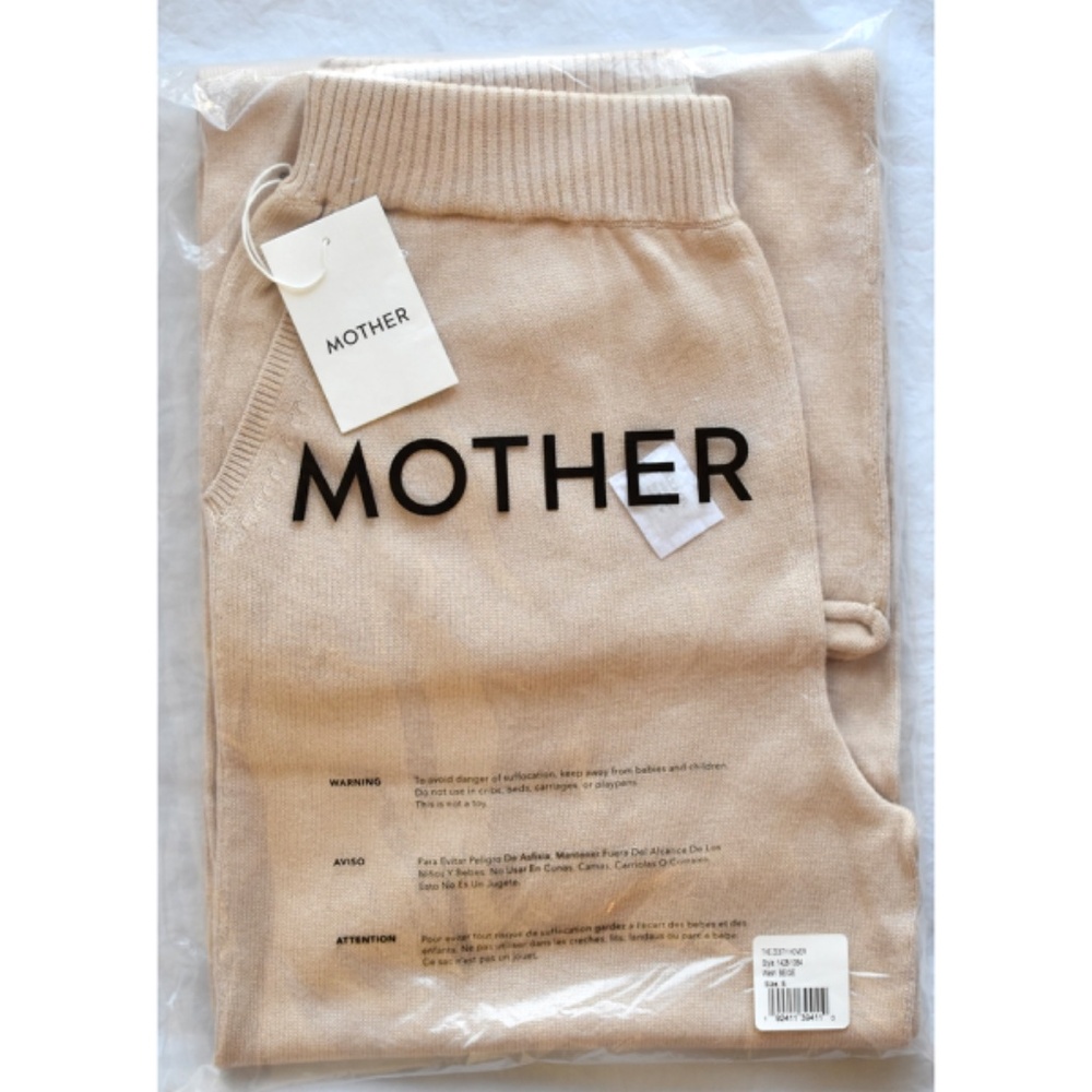 MOTHER NWT THE ZESTY HOVER HIGH WAIST WIDE LEG KNIT BEIGE PANT. SIZE S - Picture 14 of 14